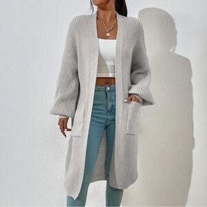 Dual Pocket Drop Shoulder Cardigan